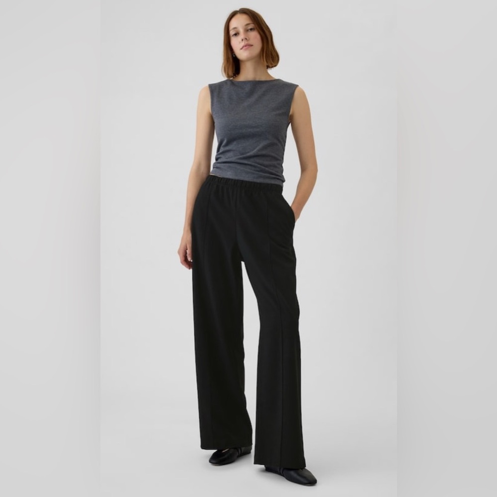 GAP Wide-Leg Seamed Pull-On Pants